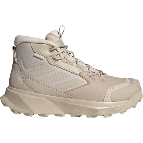 adidas Mens Terrex Winter Leather Mid Cut Rain.Rdy Cold.Rdy Hiking Sneakers Shoes - Beige - Size 10.5 M