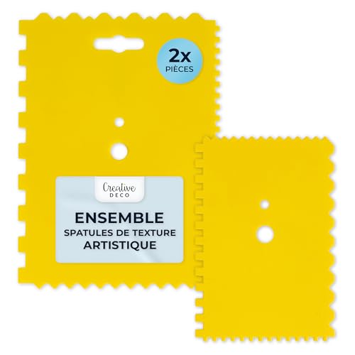 Creative Deco Ensemble de Couteaux à Peinture 18 x 13 cm et 13 x 9 cm | 2 Spatules en Plastique...