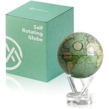 MOVA Globe - Antique Cassini Green Classic 4.5" | Solar Powered Rotating Desktop Globe | Classic Decorative Gift | No Wires or Batteries | Silent Motion Decor