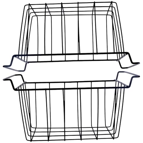 WATERBELINE Paquete de 2 cestas resistentes para congelador, organizador de almacenamiento de alambre de metal para refrigerador con diseños ventilados