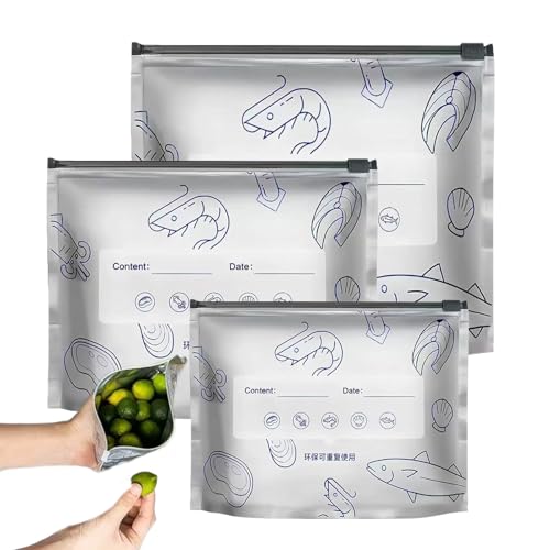 Bolsas De Almacenamiento De Alimentos Reutilizables De 30 Paquetes-Bolsas Reutilizables Con Cerradura De Aluminio Con Cremallera Para Congelador Y Despensa | Tamaños Pequeños, Medianos Y Grandes Para