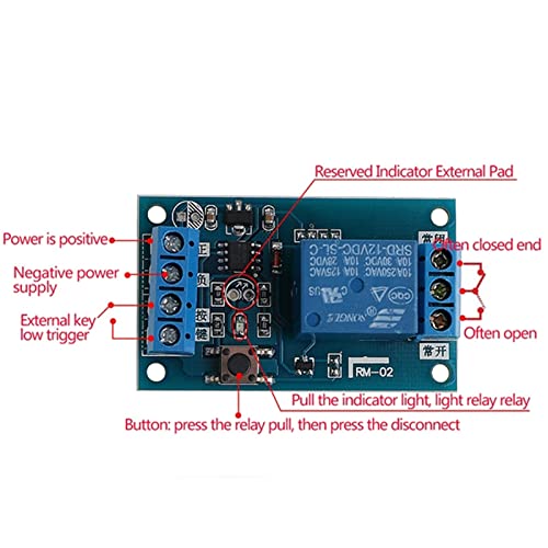 Module de relais bistable 5V 12V à bouton unique pour commutation auto 1 pièce