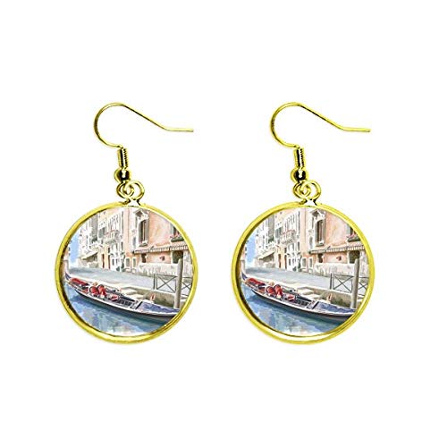 Pendientes de Venecia en gota dorada con acabado de alta joyería para mujer