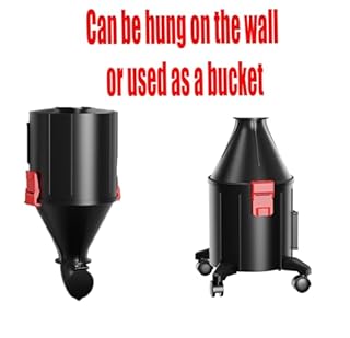 2 in 1 Dust Cyclone Collector Separation Vacuum Cleaner Wall Mounted Wheeled Modes Dust Collector Woodworking Tools Contractor Polish Pollen Ash etc Focusing Small Dust (Whole Rocket Set)