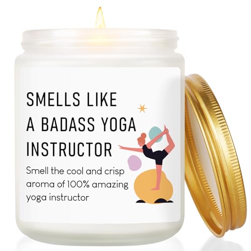 Yoga Gifts for Women 7OZ Lavender Scented Soy Wax Candle Lasts 40-50h