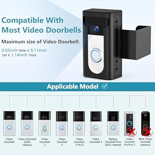 KIMILAR 2024 Upgrade Anti-Theft Video Doorbell Mount, Not Block Doorbell Motion Sensor, Adjustable No-Drill Mounting Bracket Wedge Holder Accessories for Home Rentals Office, Not for Security Door