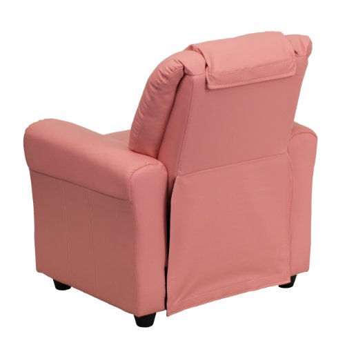 Bizchair Pink Vinyl Kids Recliner With Cup Holder And Headrest #TOP6
