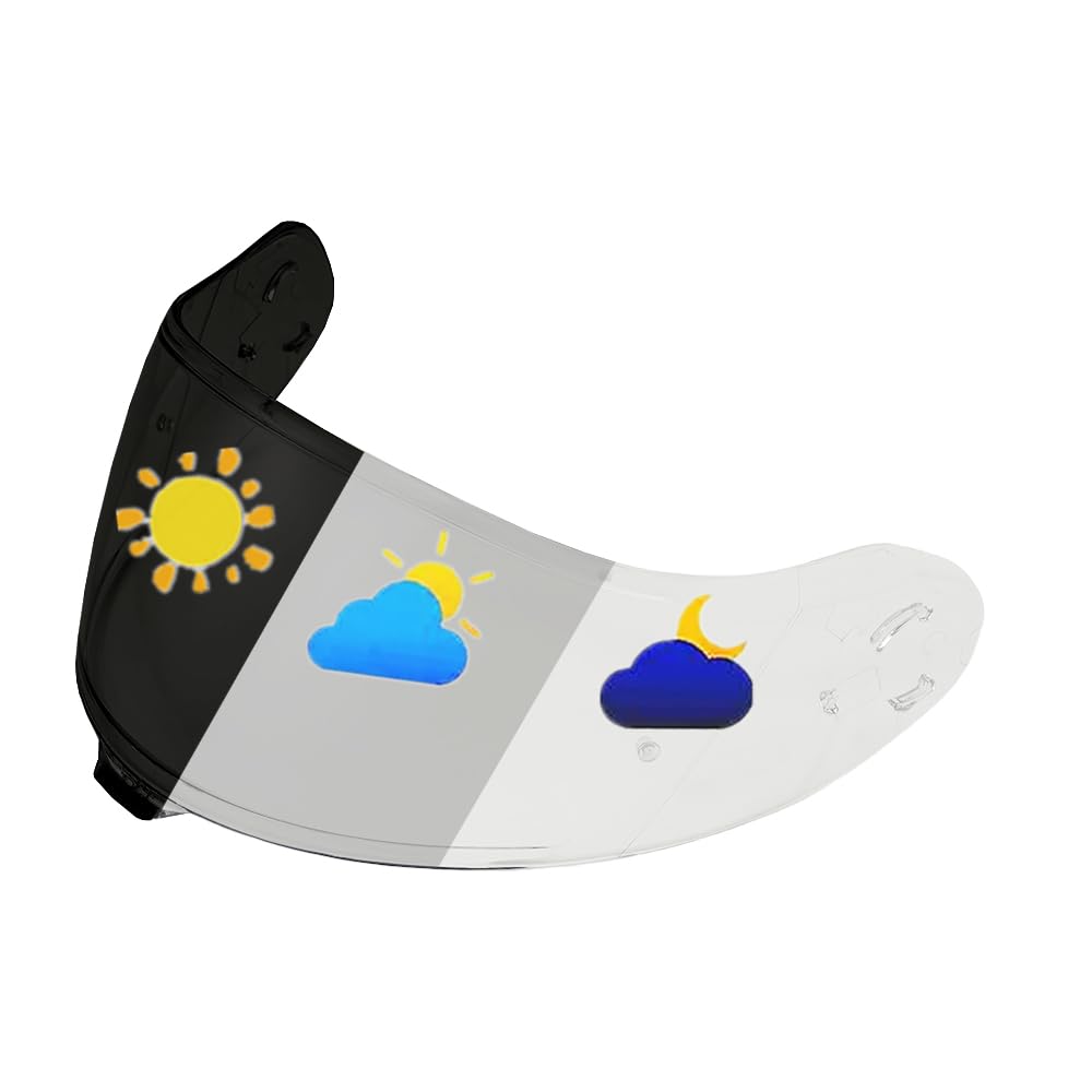 ZQIYDYP Neotec 3 Helmet Visor Replacement,UV Protective Scratch-Resistant Helmet Face Shield Windproof Visor Compatible with Neotec 3 (Photochromic Clear/Deep Black-Day&Night Use)