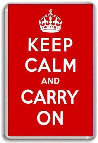 Photosiotas Vintage Keep Calm and Carry On Medium Plastic Refrigerator Magnet, 1 Count