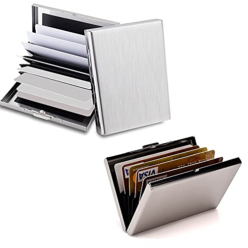 (Bundle of 2 Sets) - RFID Credit Card Holder Protector Metal Credit Card Wallet Business Card Holder for Men Women (Bundle of 2 Sets) - RFID Credit Card Holder Protector Metal Credit Card Wallet Business Card Holder for Men Women