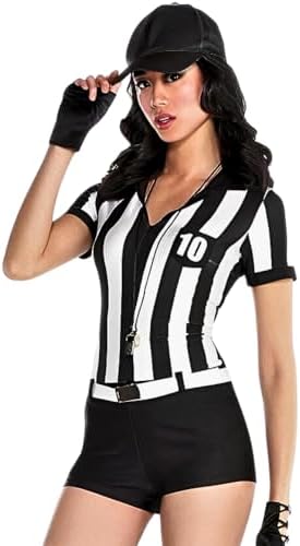 amscan 8402113 Damen Kostüm Umpire Medium | 1 Set, Schwarz und Weiß