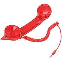 CCYLEZ Retro 3.5mm Telephone Handset, Cell Phone Handset Mic, Red