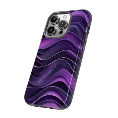 Coque rigide iPhone 14 Pro motif vague violette pour protéger sans rayer - 2