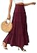 PRETTYGARDEN Boho Maxi Skirts for Women Trendy Summer 2026 Spring Long Flowy A Line Tiered Skirt Beach Vacation Clothes Dress (Burgundy,Large)