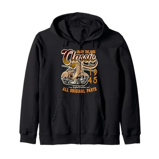 Motor Scooter Classic Moped Rider Cumpleaños 1945 Sudadera con Capucha