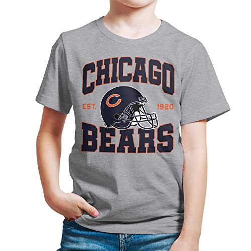 Junk Food NFL - Chicago Bears - Team Helmet - Officially Licensed Youth Short Sleeve Fan Tee for Boys and Girls