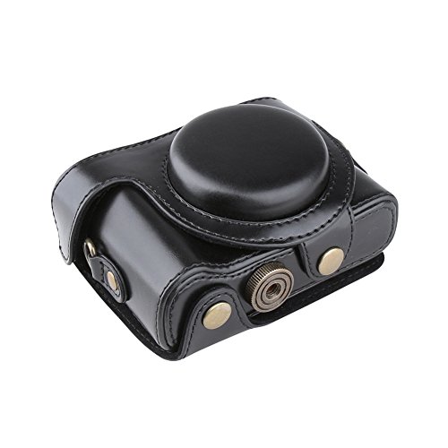 Zenness Funda de Cuero Caso/Cubierta/Caja/Bolsa Protectora de PU para Sony Cyber-Shot DSC-HX60 HX50 HX30 Camara compactas (Negro) Cover