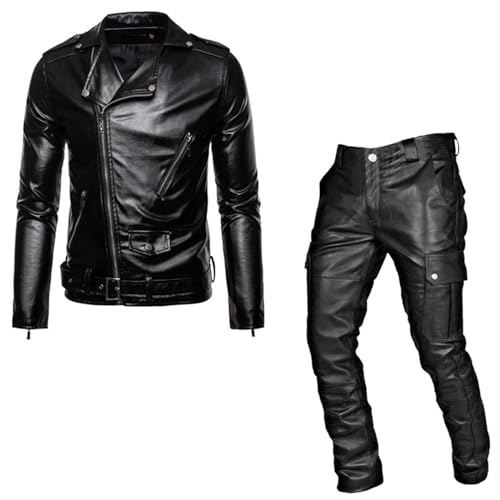 Traje casual punk masculino para conciertos y noches de estilo rockero urbano