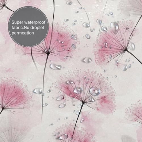 Rideau de douche anti moisissure imperméable en polyester lesté rose et beige - 4