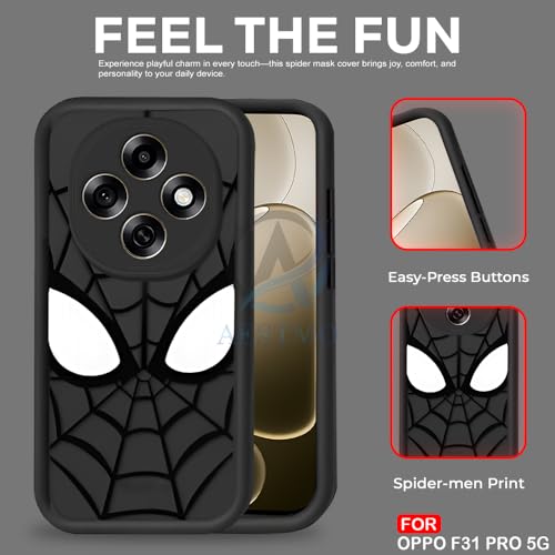 Image of AESTMO Back Case Cover | Cute Fun Cartoon | Coffee Silicone Case | Full Body Protection | Camera Protection Back Cover (Black, Oppo F31 Pro 5G)