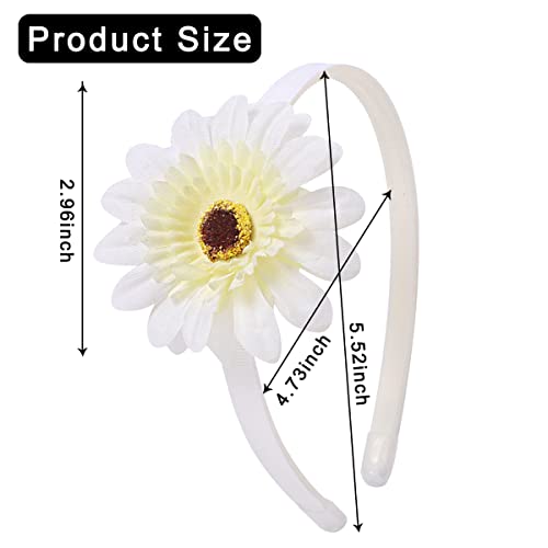 Toobit Flower Headbands Daisy Headbands Spring Summer Flower Headbands Beautiful Fashion Headband For Women Traveling Beach Party Costume Decoration Supplies(White Daisies) #TOP3