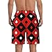LXDtrading Mens Swim Trunks with Mesh Lining,Card Suits Red Black White Chess Quick Dry Swimsuit Board Shorts Beach Pants Swimwear Bathing Suits 3XL
