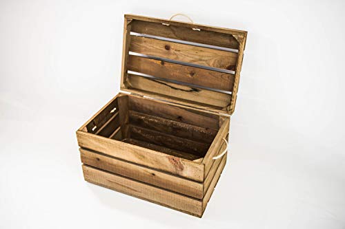 Baúl de almacenamiento de madera marrón SAM estilo vintage 4