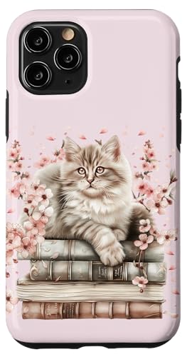 Aesthetic Cat Stuff for Women and Girls Spring Love Books Coque pour iPhone 11 Pro