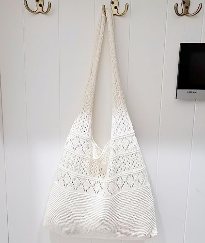 Image of Crochet Bags for Women Crochet Tote Bag Fairycore Hobo Bag Summer Beach Bags for Vacation