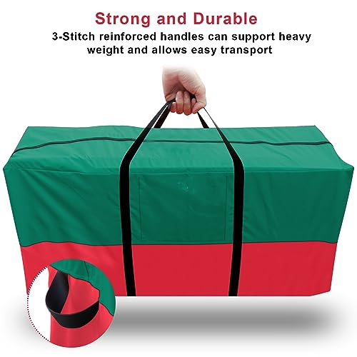 Image of Christmas Tree Storage Bag 8 Ft Artificial Tree 600D Oxford Storage Bag | Waterproof Christmas tree storage bag (48x15x22in) Dual smooth zippers, reinforced handles & label pocket dust /moisture-proof