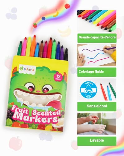 D-FantiX 288 Marqueurs Feutre de Coloriage Lavables Parfumés aux Fruits – vue 3