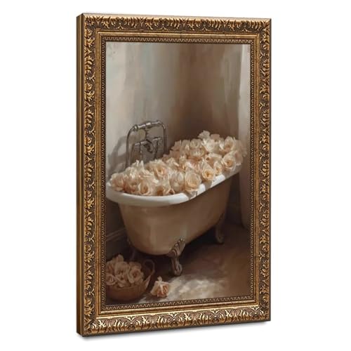 Toile vintage baignoire rose et beige pour créer un havre de paix romantique