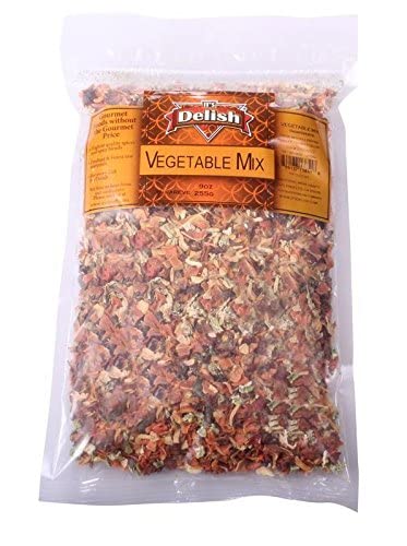 Vegetable Soup Mix by Its Delish, 12 OZ Bag | Dehydrated Mixed Vegetables, Freeze Dried Veggie Flakes Mix for Soup, Ramen Noodles, Rice, Beans Stew, Omelet - All Natural, Vegan & Kosher