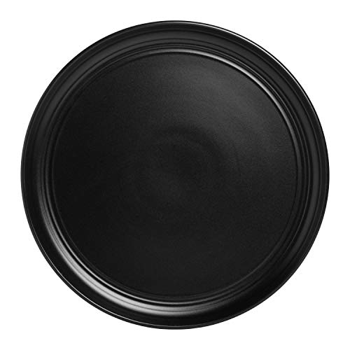 Double Line 10.5" Dinner Plate, Set Of 6, Matte Black #TOP6