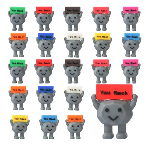 You Rock Gifts Bulk 50pcs - Motivational You Rock Mini Figures for Coworkers Employee Appreciation & Recognition Heartwarming Desk Decor Positive Affirmation Office Toy Set