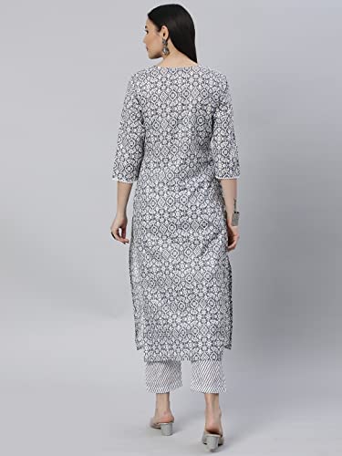 Image of ANNI Designer Women Cotton Blend Regular Kurta with Pant