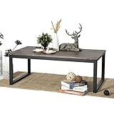 🎄🎄La mejor opción de regalos de Navidad🎄🎄Mesa de centro industrial con construcción duradera --- Diseñado con tablero de MDF con acabado marrón de 20 mm y marco de metal de tubo marrón rústico con efecto resistente al óxido, para un soporte extra resistente y estable