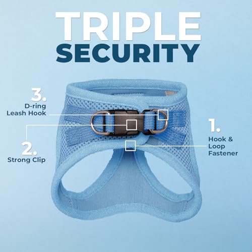 Image of Voyager Step-in Pet Harness - All Weather Mesh, Adjustable Step in Harness for Cats and Dogs by Best Pet Supplies - 307S Baby Blue, M