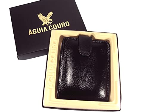 Carteira Couro Legítimo Masc.925 Águia Couro+Brinde Cor:Preto;Tamanho:Padrão