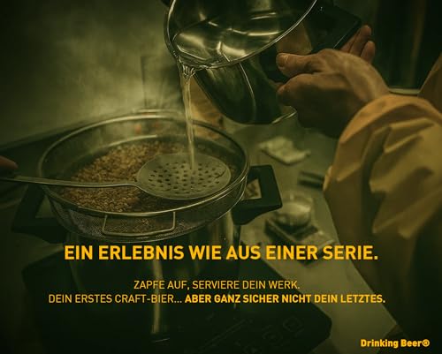 Drinking Beer® | Bierbrauset zum Selberbrauen – Komplettes Bier Brauen Set für Zuhause – 5L Braufass – Traditioneller Brauprozess mit Malz & Hopfen – Biergeschenk für Männer & Väter