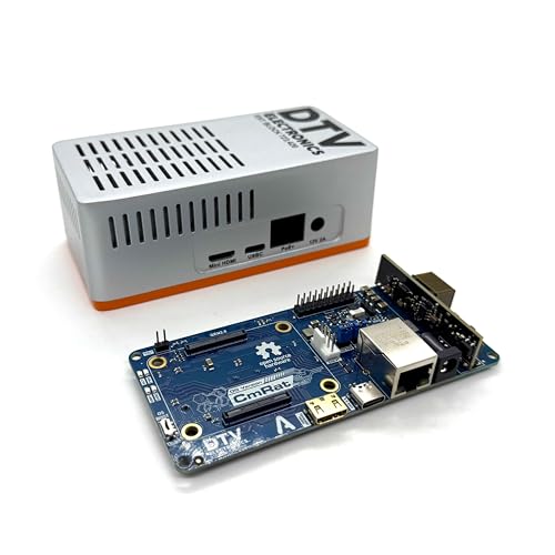 Image of CmRat Carrier Board for RPI Raspberry Pi CM4 CM5, by DTV ₿ Electronics | Radxa CM3 CM5 Compute Module, NVMe, PoE, USB-C, DC12V, ADC12 Aluminum Case, Quiet Cooling, Linux OS, Home Office School Use