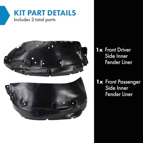 Image of TRQ Front Inner Fender Liner Set Compatible with 2007-2010 Chevrolet Colorado 2007-2012 GMC Canyon GM1249186 GM1250117