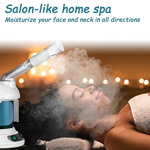Facial Steamer Denniescare Hot Mist Face Steamer Nano Ionic Table Top Mini Steamer Spa 360° Rotatable Sprayer Personal Care Use At Home Or Salon Blue White #TOP4