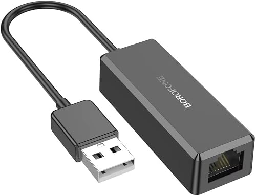 USB to Ethernet Adapter, USB-A to RJ45 LAN Network Dongle 100Mbps Fast Ethernet for Laptop and PC, Plug and Play