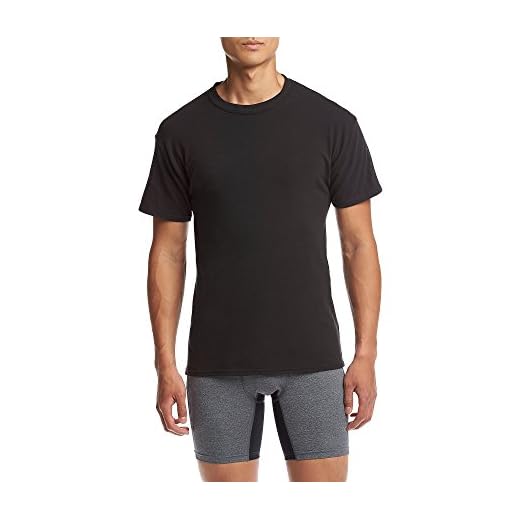 Hanes Ultimate Men's 4-Pack FreshIQ Stretch Crew, Black, X-Large