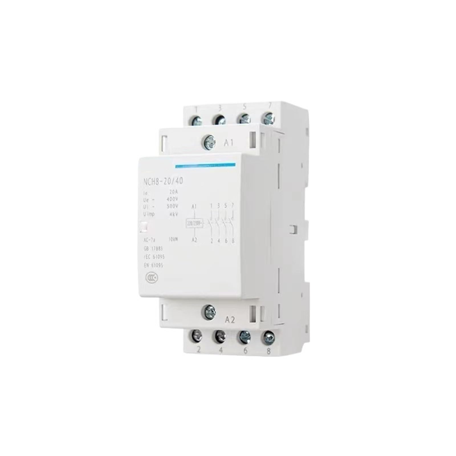 NCH8-63/20 Modular AC household Mini Contactor 220V 230V 20A 25A 40A 63A 1NO 1NC 2NO 2NC 4NO NCH8-20 25 40(NCH8-25A,2NC)