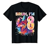 Photo Gallery 8° compleanno a tema lupo compleanno bruh i m 8 years old maglietta Photo Gallery 8° compleanno a tema lupo compleanno bruh i m 8 years old maglietta