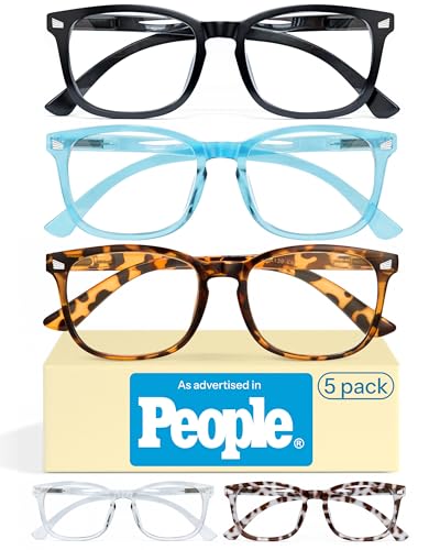 CCVOO 1.5 Reading Glasses for Women 5-Pack – Blue Light