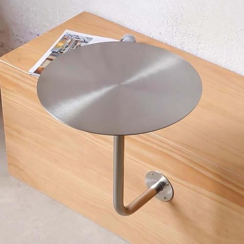 Mesa de centro en L flotante de acero inoxidable resistente para sala 4