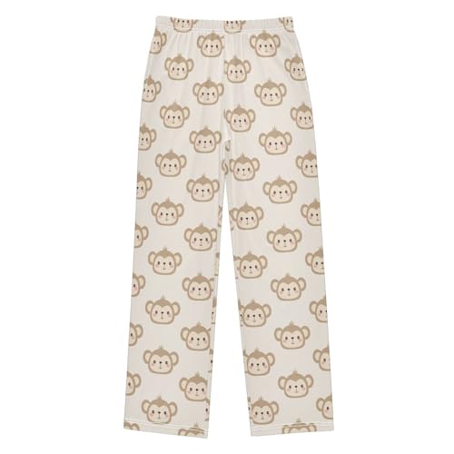 ZZXXB Lovely Monkey Print Boys Long Pants Soft Trousers Elastic Waist Kids Lounge Bottoms with Pockets S-XL